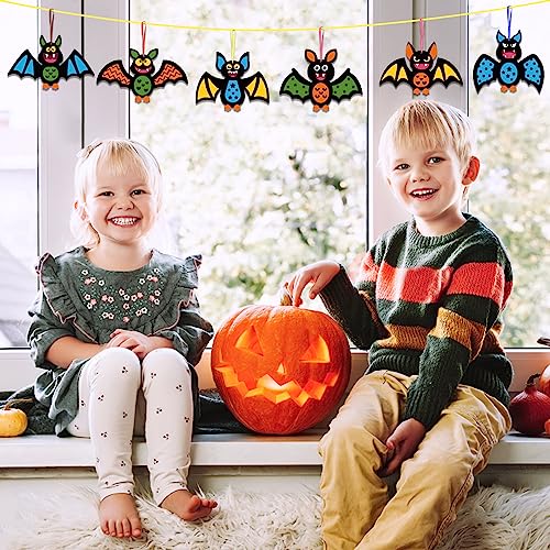 12 Pack Bat Crafts for Kids Bat Crafts Kits Make You Own Bat Foam Stickers Ornament DIY Arts and Crafts for Kids Girls Boys Halloween Party Supplies Halloween Decoration (12 Count)