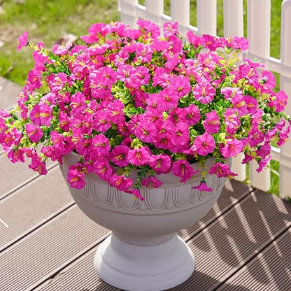 Artificial Flowers Fake Plants for Outdoors Decoration (12 Count)