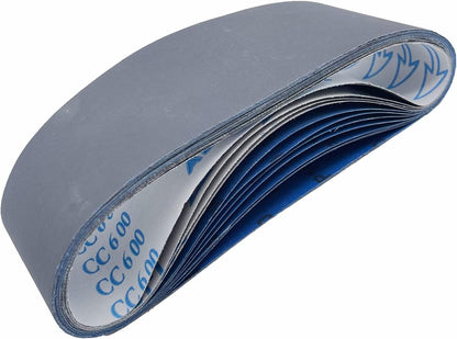 Sanding Belts 3 x 21 Inch Silicon Carbide Sander Paper - 4 PCS Each of 600, 800,1000 Fine Grits Assortment Kit for 3X21 Belt Sander, 12-Pack (3x21 inch)