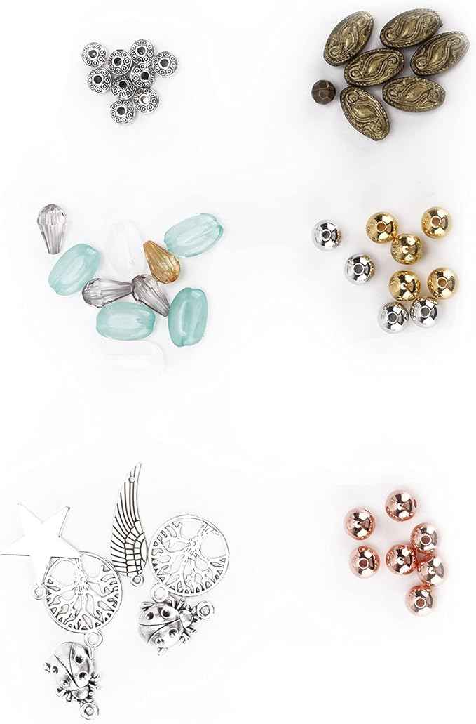 ChiweiJ 1170Pcs Jewelry Making Kit, Stainless Steel Beads and Wire DIY Bracelet Earring Accessories, Complete Jewelry Repairing Set with Storage Box, Multi Color Beads for Women Girls Craf