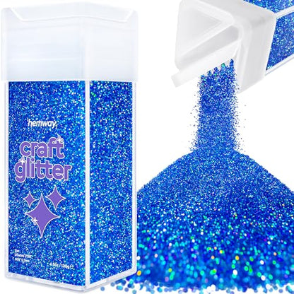 Craft Glitter Shaker Sapphire Blue Holographic 130g Ultrafine (4.5 Ounce)