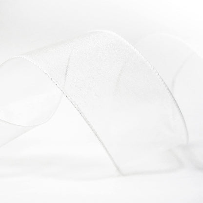 CT CRAFT LLC Sheer Organza Wired Ribbon 2.5" x 50Yards White for Wedding Chair Bow Flora Bouquet Gift Wrapping Christmas Tree Home Decor Wreath - Crafty Corner