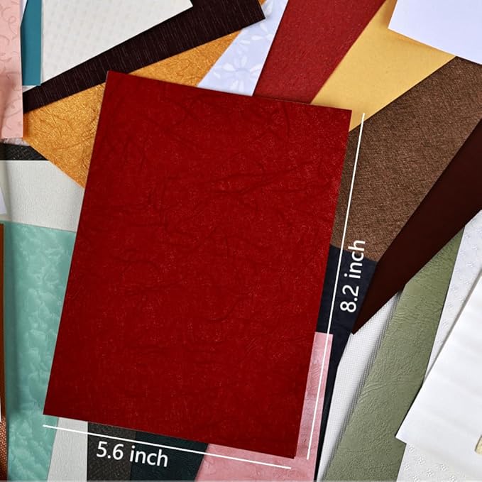 50 Sheets A5 Textured Scrapbook Paper for Crafts, Multi-Color Collage Textured Paper Pearlescent Crafting for Card making, Scrapbooking, Origami, Scrap Book