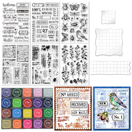 29 Pcs Acrylic Stamps for Crafting Card Making Supplies Set (29 Count)