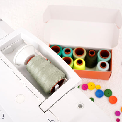 10 Pcs Sewing Thread, All Purpose Sewing Thread, 10 Spools Assorted Colors Each 800 Yards of Polyester Threads for Sewing Machine, Hand Stitching, Quilting, Serger (Green Color System)