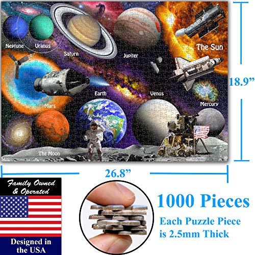 Solar System & Space Exploration 1000 Pieces Jigsaw Puzzle for 13+