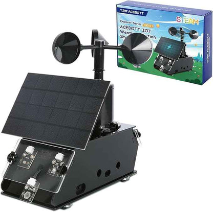 ACEBOTT STEM Science Coding Kits for Adults, ESP32 Weather Station and Weather Instrument Kit with APP, Outdoor Sensor, Weather Forecast, Temperature,Humidity,Wind Rain Gauge for Arduino IoT Starter