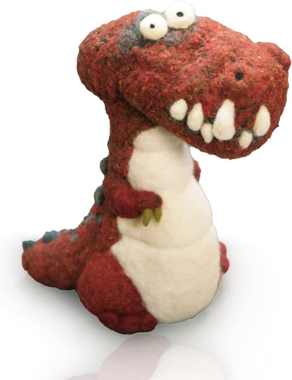 Woolbuddy Needle Felting Kit - Felted Dinosaurs for Beginners, Adults & Kids, Includes Wool, Pad, 4 Needles, and Instructions