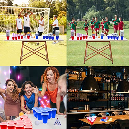 60 Packs 16 Oz Plastic Party Cups Reusable in Red and Blue