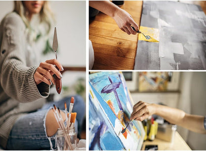 18 Piece Painting Knives Stainless Steel Spatula Palette Knife Professional Palette Knife Painting Wood Handle Oil Painting Accessories Color Mixing Set for Oil Canvas Acrylic Painting