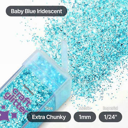 Craft Glitter Shaker Baby Blue Iridescent 130g Extra Chunky (4.6 Ounce)
