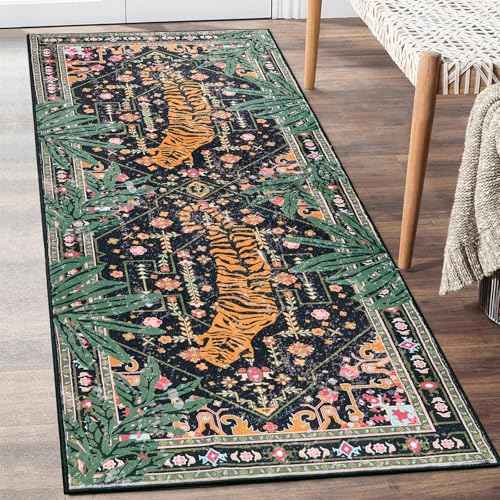 Oriental Tropical Hallway Runner Rug 2x6 Washable (11.85 Sq Ft)