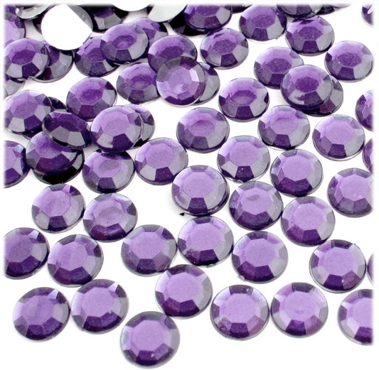 The Crafts Outlet 144pc Rhinestones Round 10mm - Purple Amethyst - Crafty Corner