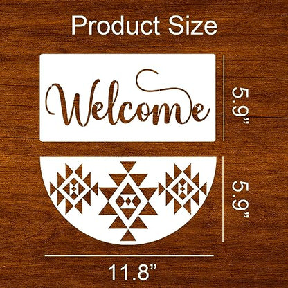 Welcome Stencils for Painting on Wood 12" Stencils for Crafts Reusable (13 Count)