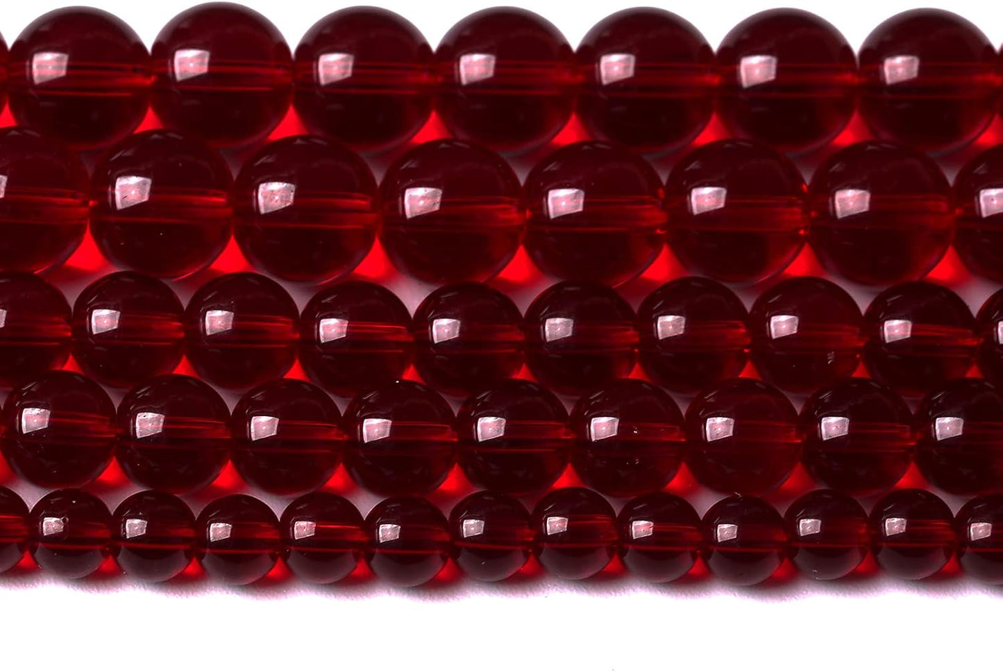 182pcs 4mm Smooth Garnet Red Glass Crystal Round Loose BeadsFor Jewelry Making DIY Bracelet Necklace Accessories 32" 2 Strand
