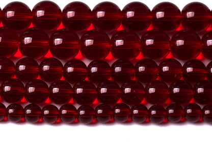 182pcs 4mm Smooth Garnet Red Glass Crystal Round Loose BeadsFor Jewelry Making DIY Bracelet Necklace Accessories 32" 2 Strand