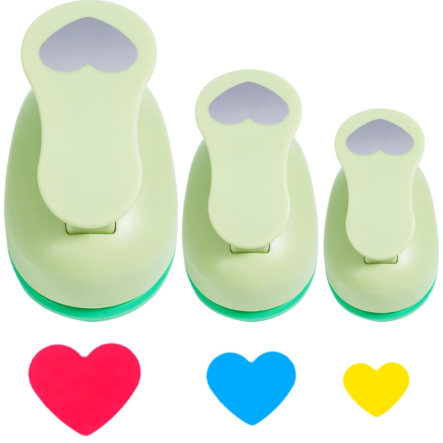 UCEC Heart Cutter 3 Pcs 1+5/8+3/8 Inch Hole Punch Heart Shapes Craft Punch Paper Cutter for Crafting, Puncher for Valentine's Day Scrapbooking Greeting Card, DIY Albums Gift Tags Homemade Confetti - Crafty Corner