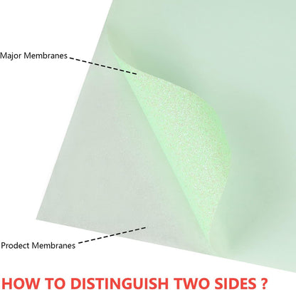 guangyintong Glow Glitter Light Green Heat Transfer Vinyl HTV Rolls, 12" x 8ft Iron on Vinyl for T-Shirts, Glitter HTV Vinyl for All Cutter Machines Easy to Cut & Weed for DIY Design