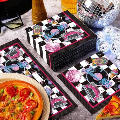 60 Pcs 50s Cocktail Paper Napkins 6.5 x 6.5 Inches (60 Count)