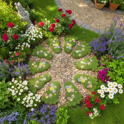 Outdoor Non Slip Stepping Stone Garden Decoration Stone Footprint Shape2PS (2 Count)