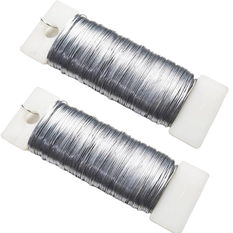 76Yards 22Gauge Silver Metal Floral Wire Flexible Paddle Florist Garden Wire for Flower Arrangement (228 Foot)