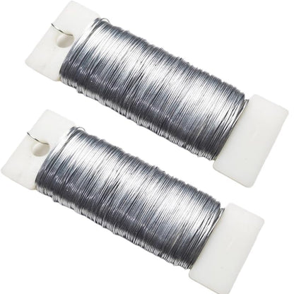 76Yards 22Gauge Silver Metal Floral Wire Flexible Paddle Florist Garden Wire for Flower Arrangement (228 Foot)