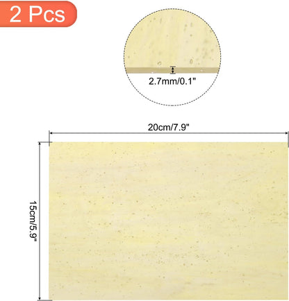 MECCANIXITY 2 Pcs Stained Glass Sheet Mosaic Tile 7.9 Inch x 5.9 Inch Khaki Stained Glass Sheets for Crafts DIY Art Project