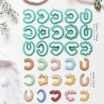 Polymer Clay Cutters - 15 Shapes Jewelry Earrings Cutter, Polymer Clay Cutters for Jewelry, Earring Making Kit with Storage Box