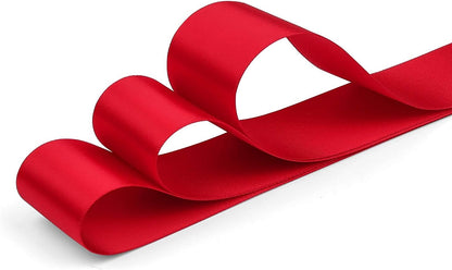 Humphrey's Craft 1-1/2 Inch Red Satin Ribbon Double Faced 25 Yards, Thick Silk Ribbon for Crafts Gift Wrapping DIY Bows Bouquet Decoration Sewing Christmas Tree Wedding and Invitation Card. - Crafty Corner