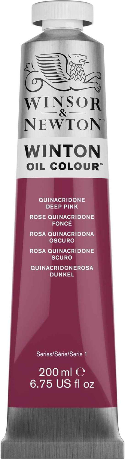 Winsor & Newton Winton Oil Color, 200ml (6.75-oz) Tube, Quinacridone Deep Pink