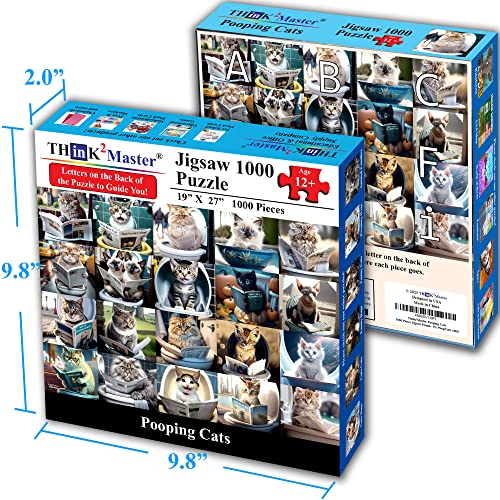 Pooping Cats & Kittens 1000 Pieces Jigsaw Puzzle. Perfect Bathroom Decoration