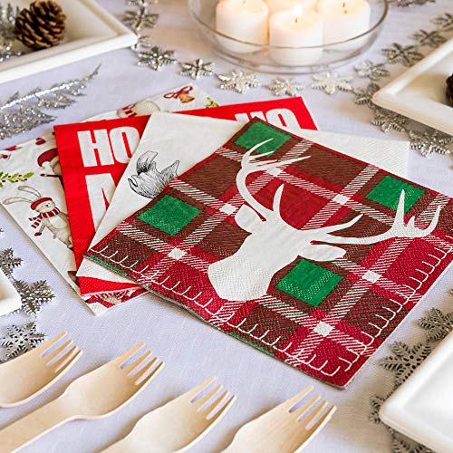 Red And Green Paper Red Plaid Luncheon Napkin (20 Count)