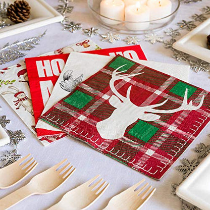 Red And Green Paper Red Plaid Luncheon Napkin (20 Count)