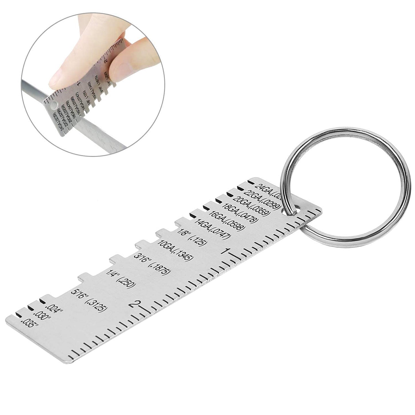 Wire/Metal Sheet Thickness Gauge Stainless Steel Welding Gage Plated Size Inspection Tool Wire Metal Sizes Thickness Gauge