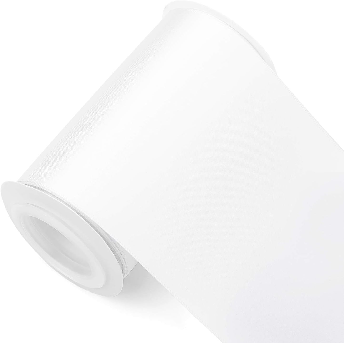 Humphrey's Craft 4 Inch White Double Faced Satin Ribbon - 5 Yards White Ribbon for Crafts Gift Wrapping Cutting Ceremony Decoration Sewing Chair Sash Wedding and Dining Tables. - Crafty Corner