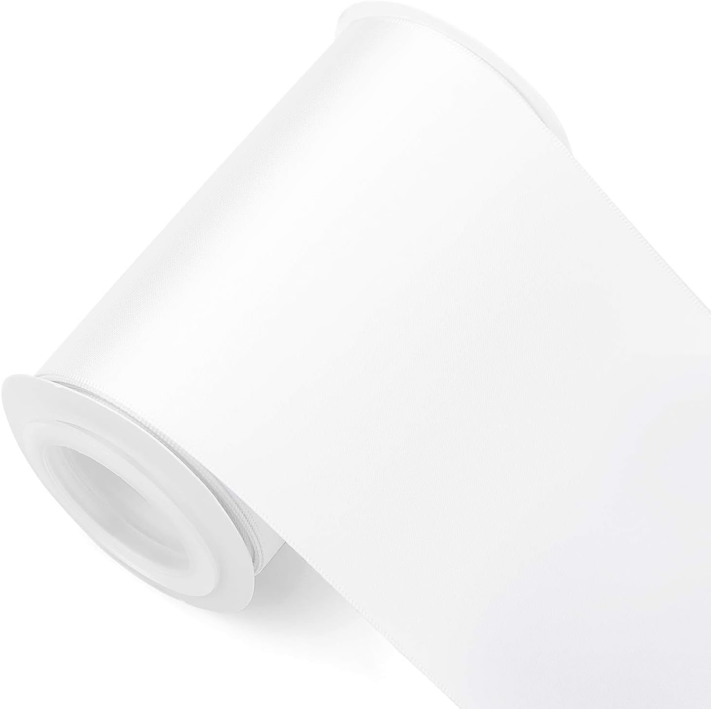 Humphrey's Craft 4 Inch White Double Faced Satin Ribbon - 5 Yards White Ribbon for Crafts Gift Wrapping Cutting Ceremony Decoration Sewing Chair Sash Wedding and Dining Tables. - Crafty Corner