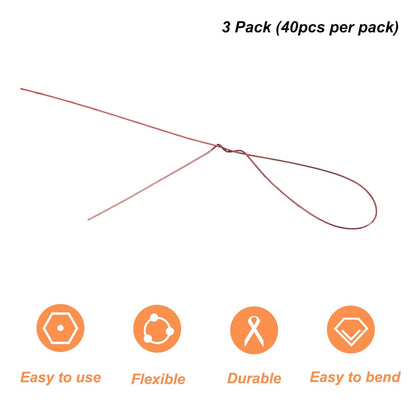 PATIKIL 32 Inch 22 Gauge Floral Stem Wire, 3 Pack/120 Pieces Bouquet Stem Paper Wrapped for DIY Crafts Flower Arrangements, Red