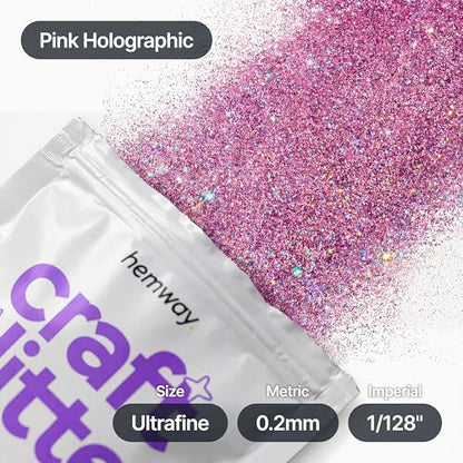 Craft Glitter Pink Holographic 100g Ultrafine Glitter (3.5 Ounce)