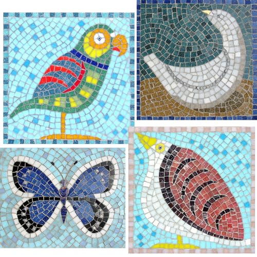 2cm (3/4") Square Vitreous Glass Mosaic Tiles for Crafts Bulk, 1 LB Colorful Mix Quartz Glass Tiles for DIY Art Crafts Kit Adult Kids and Home Deco (Skin Tones Mix)