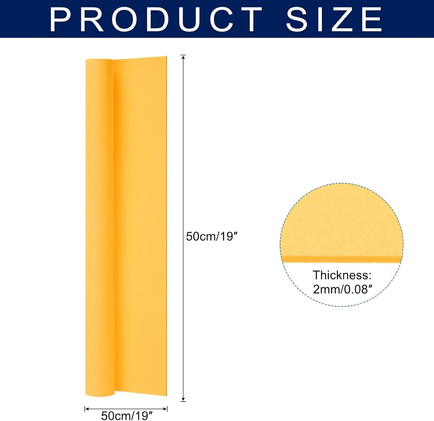 MECCANIXITY Foam Sheets Crafts 19x19 Inch 2mm EVA Craft Foam Paper Foam Sheets for Crafts Projects DIY Cosplay Modeling, Gold