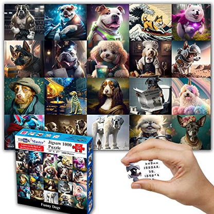 Funny Dogs 1000 Pieces Jigsaw Puzzle Featuring heartwarming Puppies and Dogs. Fun for Teens