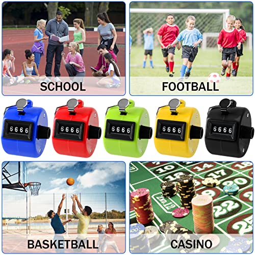 5Pcs Handheld Tally Clicker Counter 4 Digital Number for Sports