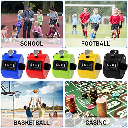 5Pcs Handheld Tally Clicker Counter 4 Digital Number for Sports