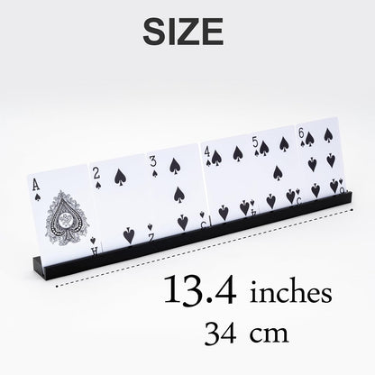 Playing Card Holders 13.4 Inches Black Acrylic Solid Card Holder for Playing Card Games (4 pcs., Black)
