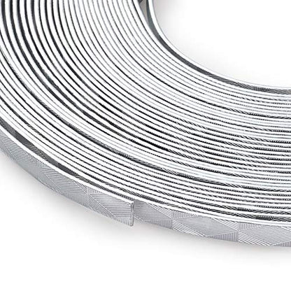 32.8 Feet 5mm Aluminum Flat Artistic Wire Silver Bendable Metal Craft Wire for Beading for Bezel Sculpting Armature Jewelry Making Gem Metal Wrap (32.8 Foot)