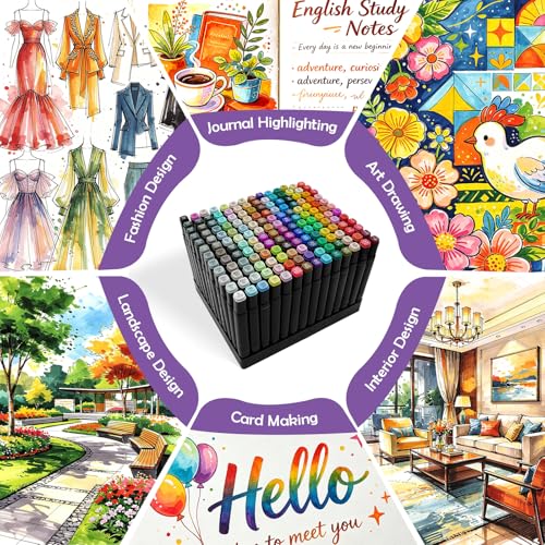 168 Colors Alcohol Markers Set (168 Count)