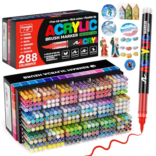 Acrylic Paint Markers for Coloring 288 Colors with 30% More Ink (288 Count)