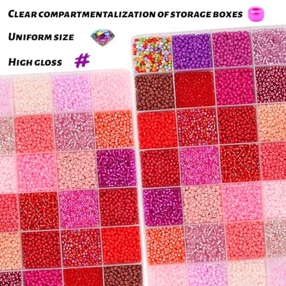 11200pcs Glass Seed Beads for DIY Crafting Bracelet Necklace Embroidery Jewelry Making Supplies (11200 Count)