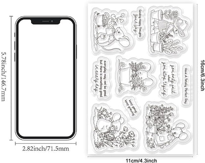 Cute Mouse Garden Planting Flowers Animal Clear Stamps for Scrapbooking DIY Crafting Paper Crafting Card Making Garden Friends Cut Dies Set Happy - Crafty Corner