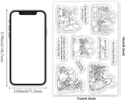 Cute Mouse Garden Planting Flowers Animal Clear Stamps for Scrapbooking DIY Crafting Paper Crafting Card Making Garden Friends Cut Dies Set Happy - Crafty Corner